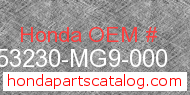 Honda 53230-MG9-000 genuine part number image