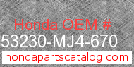 Honda 53230-MJ4-670 genuine part number image