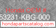 Honda 53231-KBG-000 genuine part number image