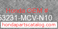 Honda 53231-MCV-N10 genuine part number image