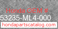 Honda 53235-ML4-000 genuine part number image