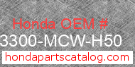 Honda 53300-MCW-H50 genuine part number image