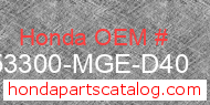 Honda 53300-MGE-D40 genuine part number image