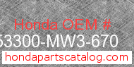 Honda 53300-MW3-670 genuine part number image