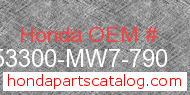 Honda 53300-MW7-790 genuine part number image