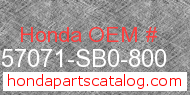 Honda 57071-SB0-800 genuine part number image