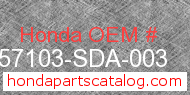 Honda 57103-SDA-003 genuine part number image