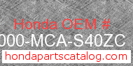Honda 61000-MCA-S40ZC genuine part number image