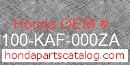 Honda 61100-KAF-000ZA genuine part number image