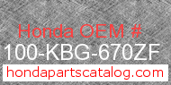 Honda 61100-KBG-670ZF genuine part number image