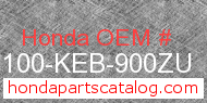 Honda 61100-KEB-900ZU genuine part number image