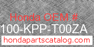 Honda 61100-KPP-T00ZA genuine part number image