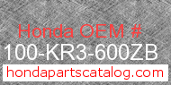 Honda 61100-KR3-600ZB genuine part number image