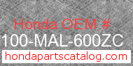 Honda 61100-MAL-600ZC genuine part number image