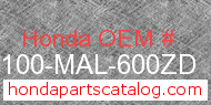 Honda 61100-MAL-600ZD genuine part number image