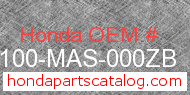 Honda 61100-MAS-000ZB genuine part number image