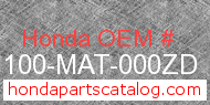 Honda 61100-MAT-000ZD genuine part number image