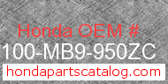 Honda 61100-MB9-950ZC genuine part number image