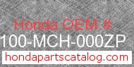 Honda 61100-MCH-000ZP genuine part number image