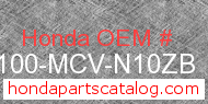 Honda 61100-MCV-N10ZB genuine part number image