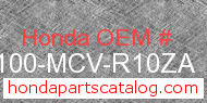 Honda 61100-MCV-R10ZA genuine part number image