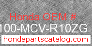 Honda 61100-MCV-R10ZG genuine part number image