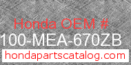 Honda 61100-MEA-670ZB genuine part number image