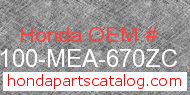 Honda 61100-MEA-670ZC genuine part number image