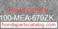 Honda 61100-MEA-670ZK genuine part number image