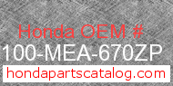 Honda 61100-MEA-670ZP genuine part number image