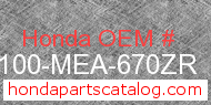 Honda 61100-MEA-670ZR genuine part number image
