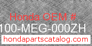 Honda 61100-MEG-000ZH genuine part number image
