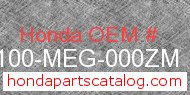 Honda 61100-MEG-000ZM genuine part number image