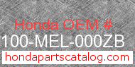 Honda 61100-MEL-000ZB genuine part number image