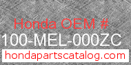 Honda 61100-MEL-000ZC genuine part number image