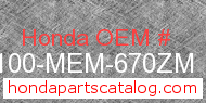 Honda 61100-MEM-670ZM genuine part number image