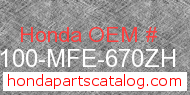 Honda 61100-MFE-670ZH genuine part number image