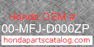 Honda 61100-MFJ-D000ZP genuine part number image