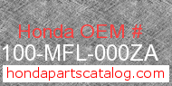 Honda 61100-MFL-000ZA genuine part number image