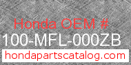 Honda 61100-MFL-000ZB genuine part number image