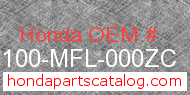 Honda 61100-MFL-000ZC genuine part number image