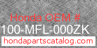 Honda 61100-MFL-000ZK genuine part number image