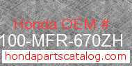 Honda 61100-MFR-670ZH genuine part number image
