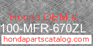 Honda 61100-MFR-670ZL genuine part number image