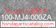 Honda 61100-MJ4-000ZA genuine part number image