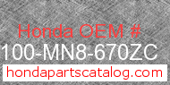 Honda 61100-MN8-670ZC genuine part number image