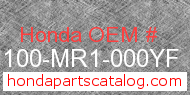 Honda 61100-MR1-000YF genuine part number image