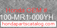 Honda 61100-MR1-000YH genuine part number image
