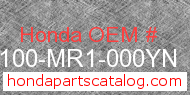 Honda 61100-MR1-000YN genuine part number image