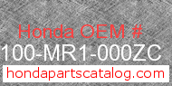 Honda 61100-MR1-000ZC genuine part number image